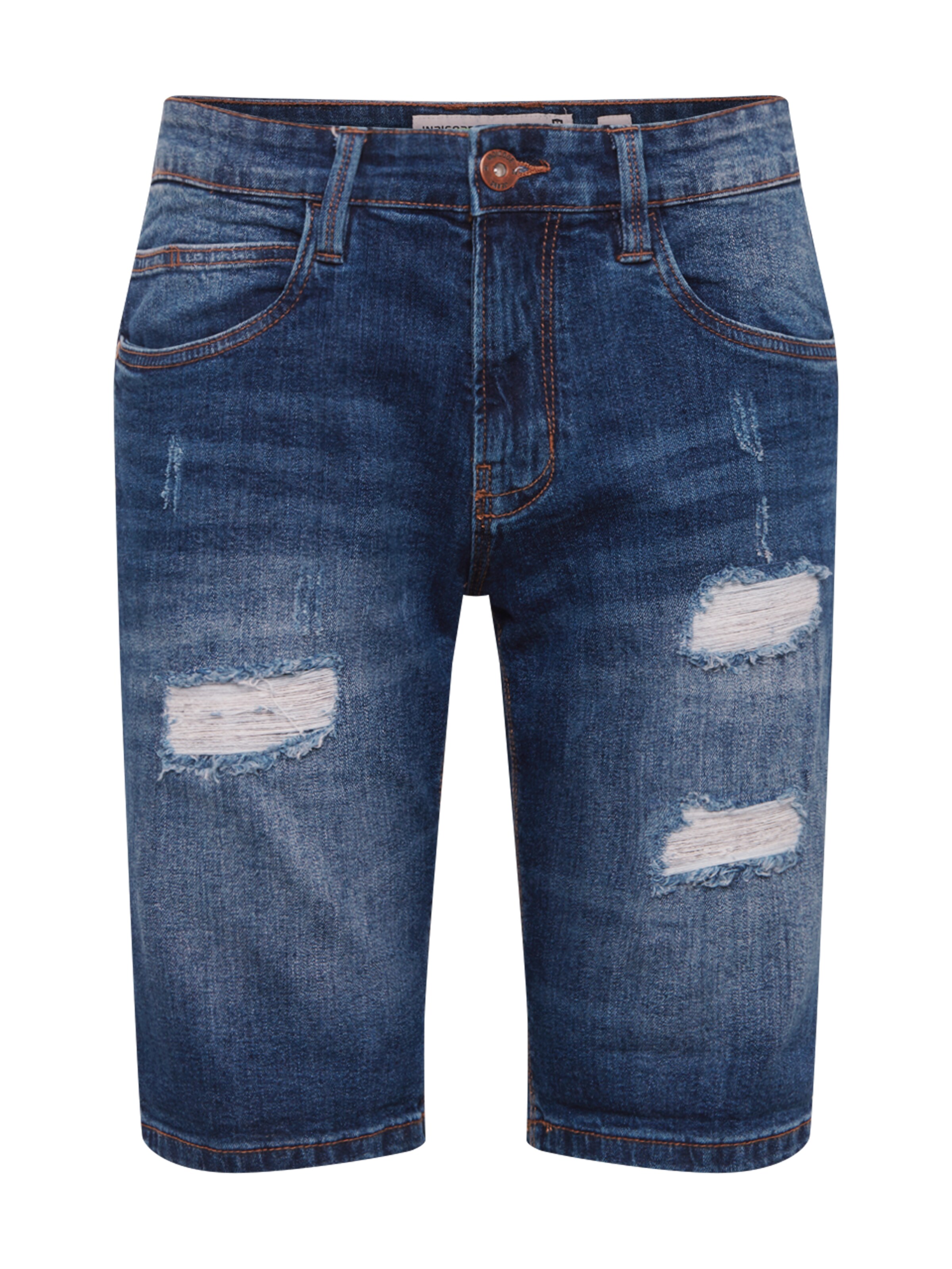 INDICODE JEANS - Jeans 'Kaden Holes' in de kleur Blauw denim