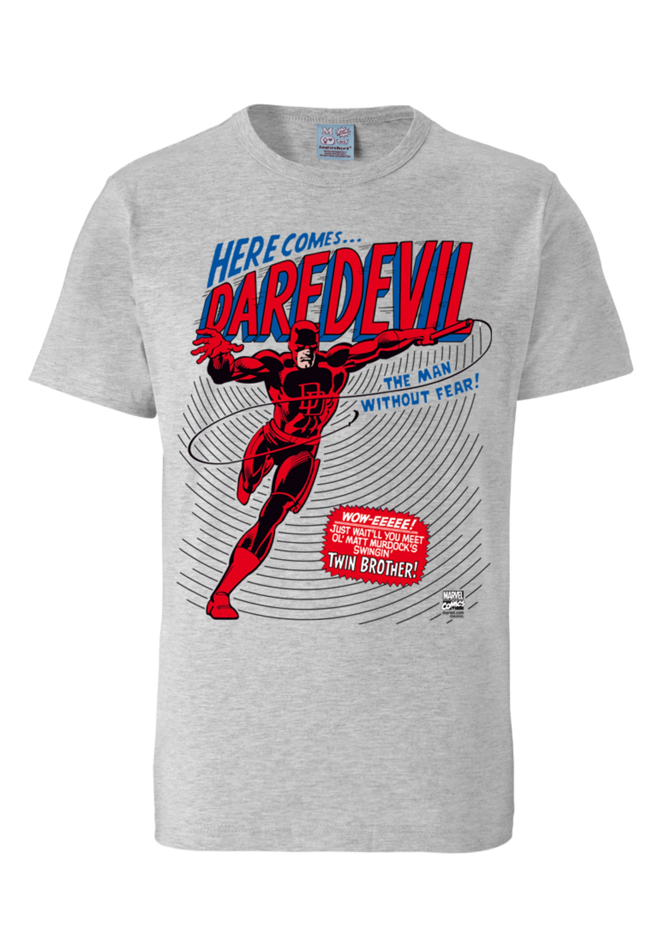 LOGOSHIRT Shirt 'Daredevil' in Grijs: voorkant
