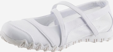 CITY WALK Ballet Flats with Strap in White: front