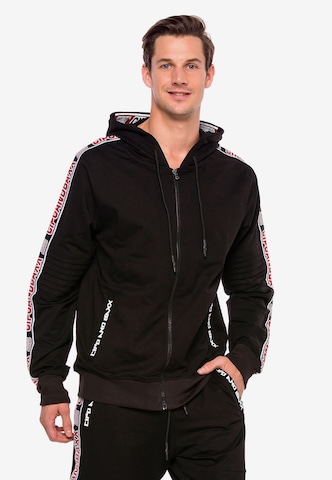 CIPO & BAXX Zip-Up Hoodie in Black