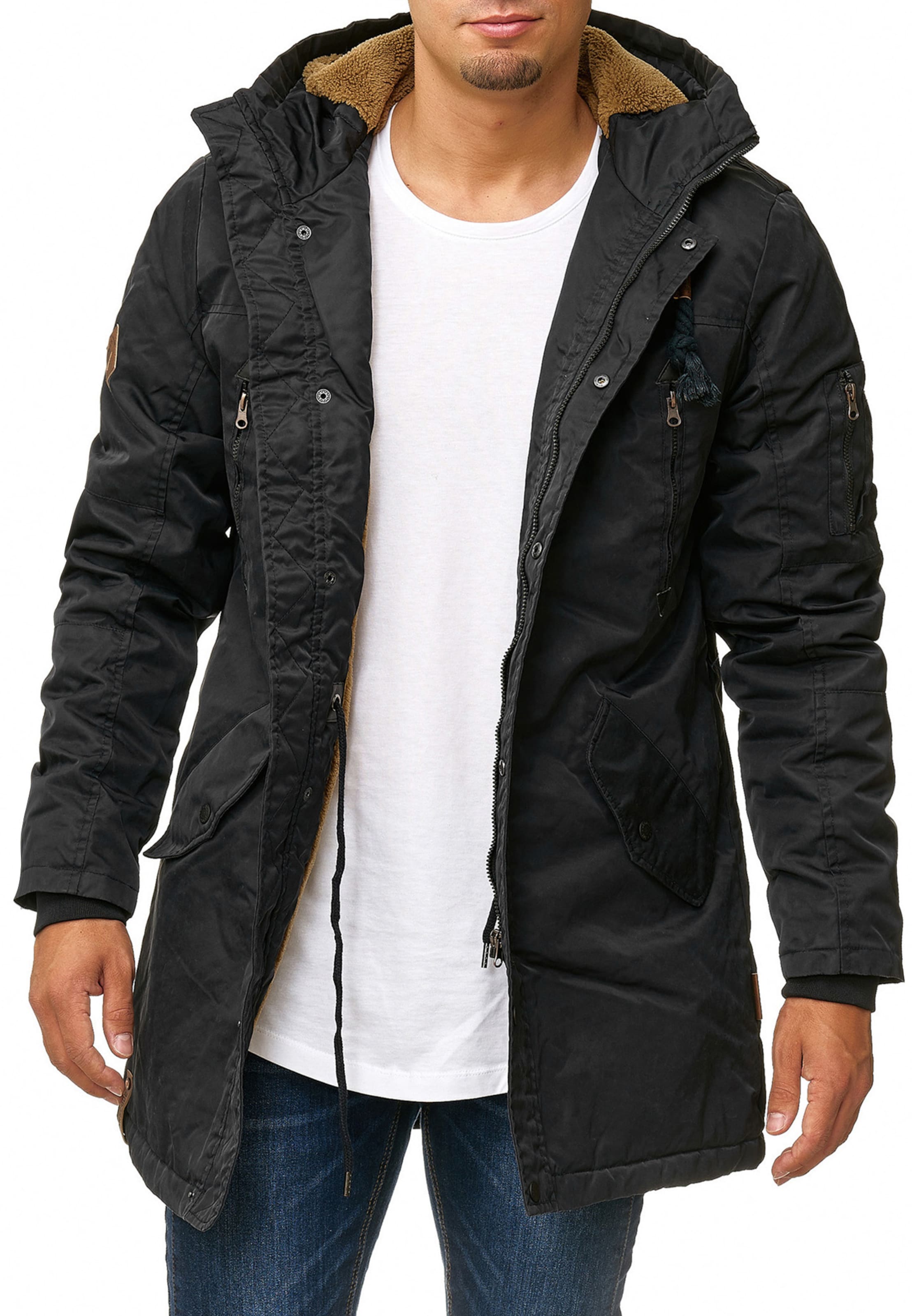 INDICODE JEANS Parka 'Bardsley' in Schwarz: Vorderseite