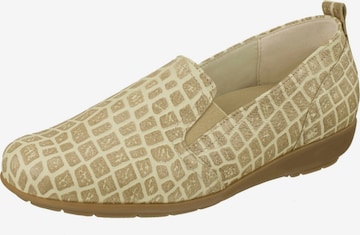 Natural Feet Slip-Ons in Beige: front