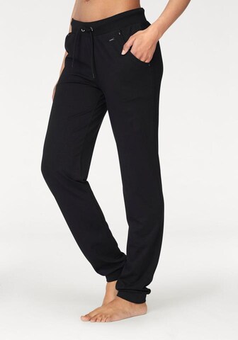 LASCANA - Tapered Pantalón en negro: frente