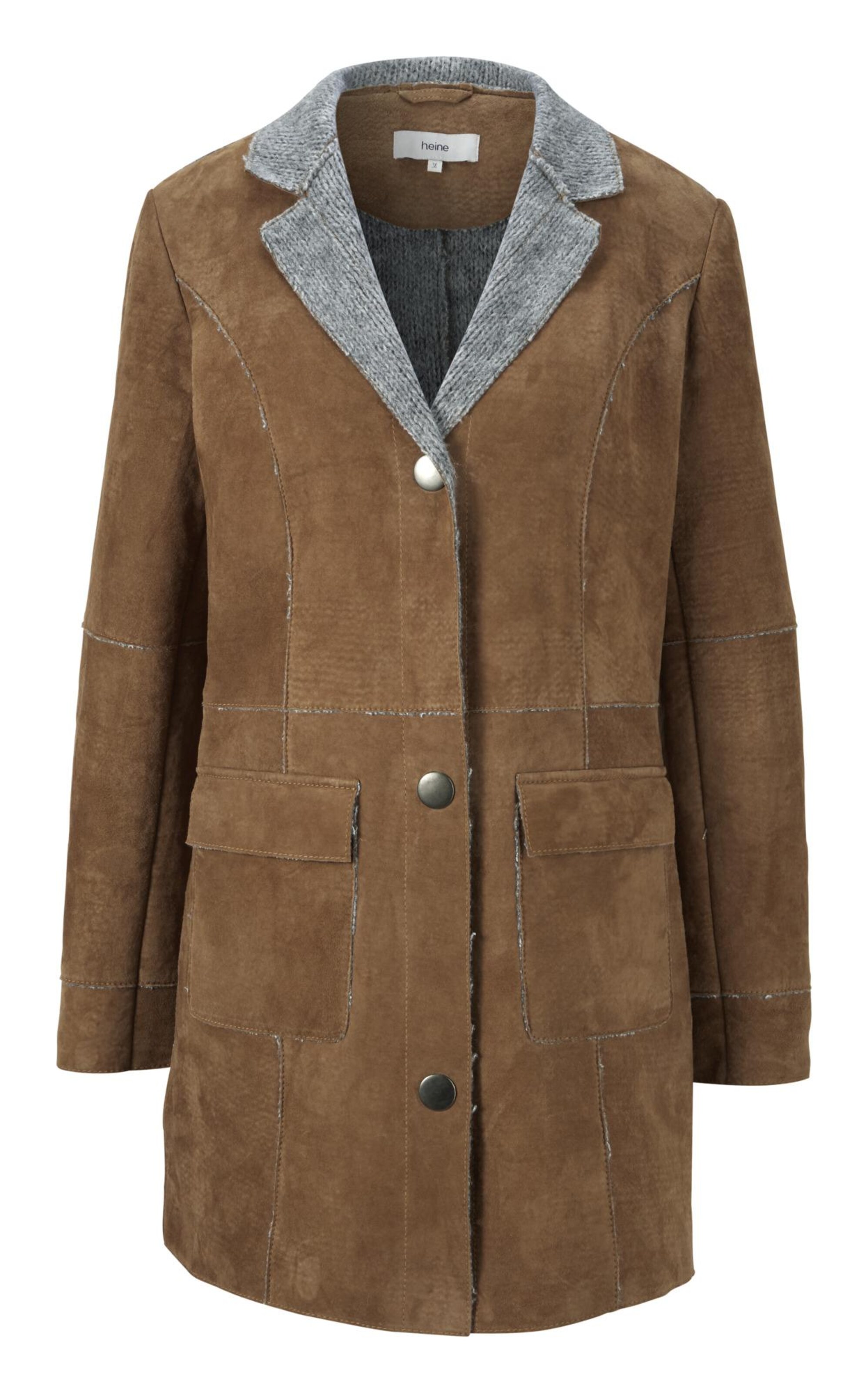heine - Ledermantel in hellbraun