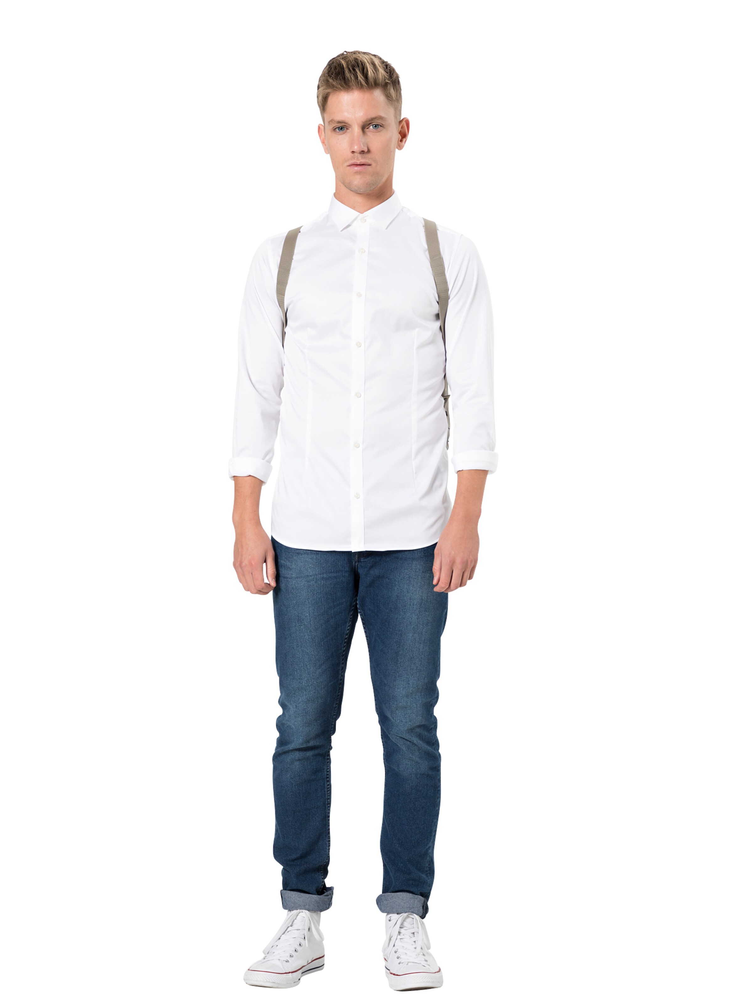 balta JACK & JONES Itin prigludęs Marškiniai 'JJPRParma'