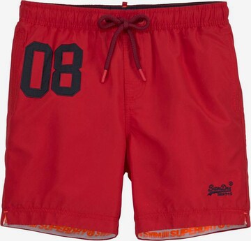 Superdry Badeshorts 'Water' in Rot: predná strana