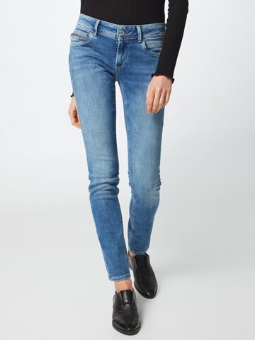Pepe Jeans Slimfit Farkut 'New Brooke' värissä sininen: etupuoli