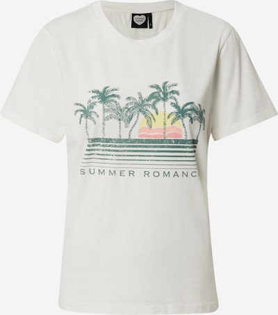 Tricou 'SUMMER ROMANCE' CATWALK JUNKIE pe alb, Vizualizare produs