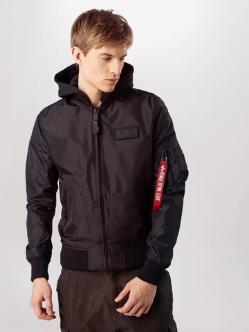 ALPHA INDUSTRIES Tussenjas in Zwart: voorkant