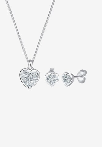 ELLI Jewelry Set 'Herz' in Silver: front