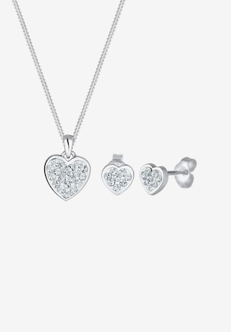 ELLI Jewelry Set 'Herz' in Silver: front