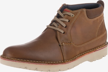 CLARKS Veterboots 'Vargo Mid' in Bruin: voorkant