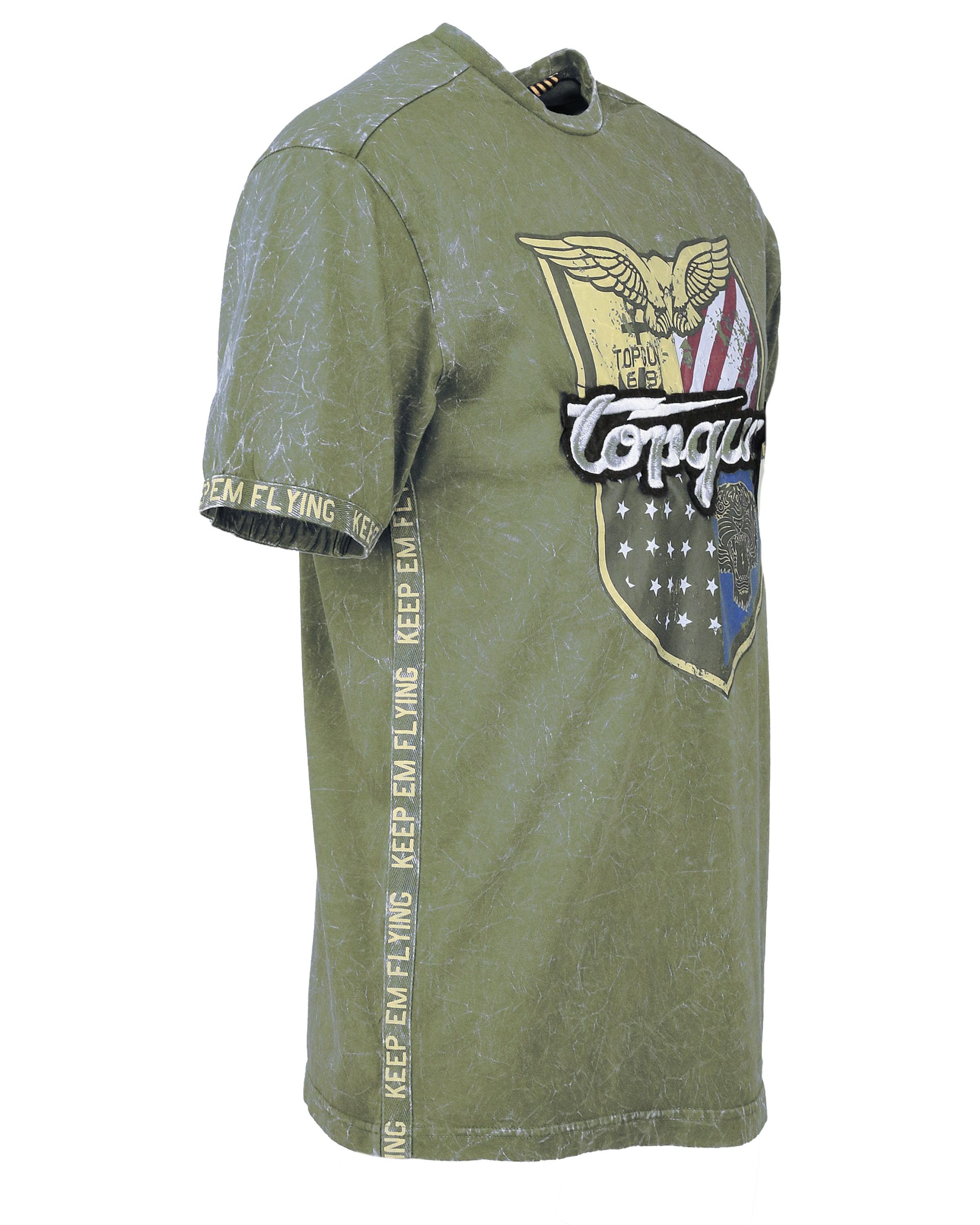 Männer Große Größen TOP GUN T-Shirt ' Insignia ' in Grün - LX62348