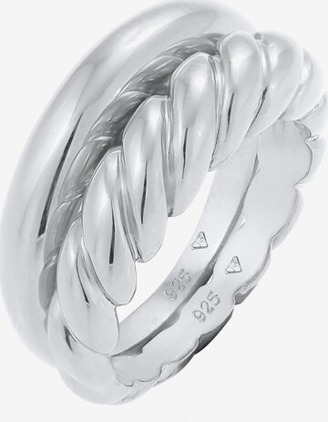 ELLI PREMIUM Ring 'Twisted' in Silver: front