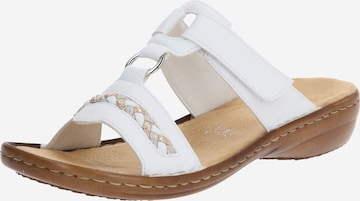 Rieker Mules in White: front