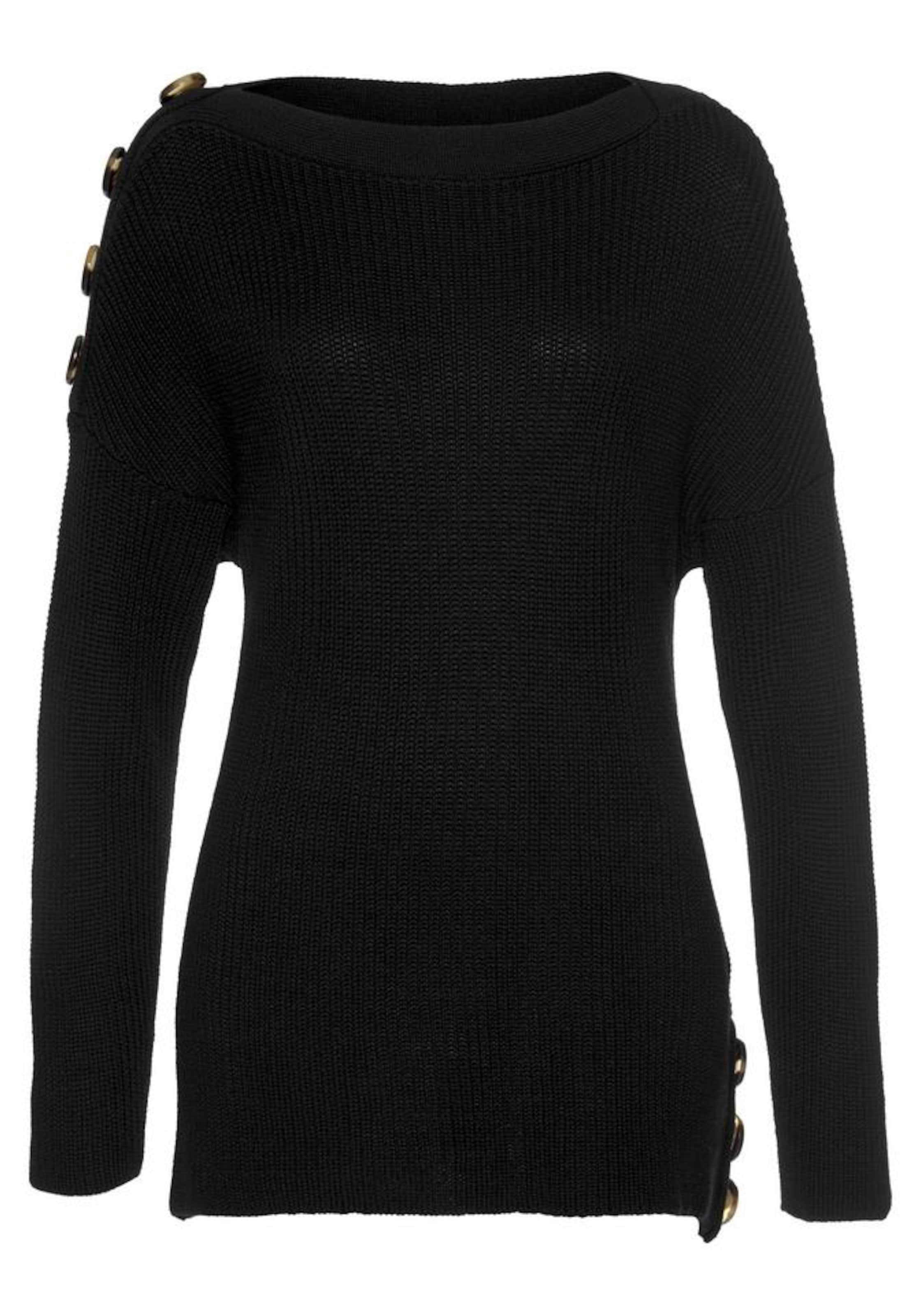 LASCANA Strickpullover in Schwarz: Vorderseite