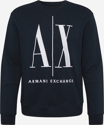 ARMANI EXCHANGE Klasický střih Mikina – modrá: přední strana