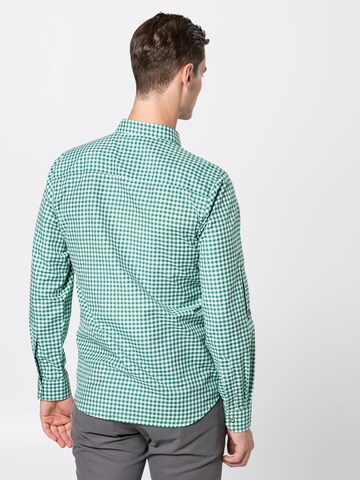 STOCKERPOINT Comfort fit Traditional Button Up Shirt 'Campos3' in Green: back