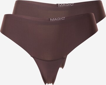 MAGIC Bodyfashion Tanga – hnědá: přední strana