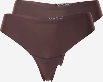 MAGIC Bodyfashion Thong in Brown: front