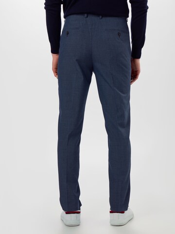 BURTON MENSWEAR LONDON Slimfit Kalhoty s puky 'BLUE JASPE CHECK SLIM FIT..' – modrá: přední strana