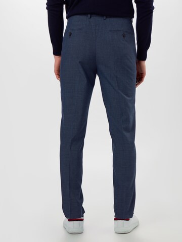 Coupe slim Pantalon à plis 'BLUE JASPE CHECK SLIM FIT..' BURTON MENSWEAR LONDON en bleu : devant