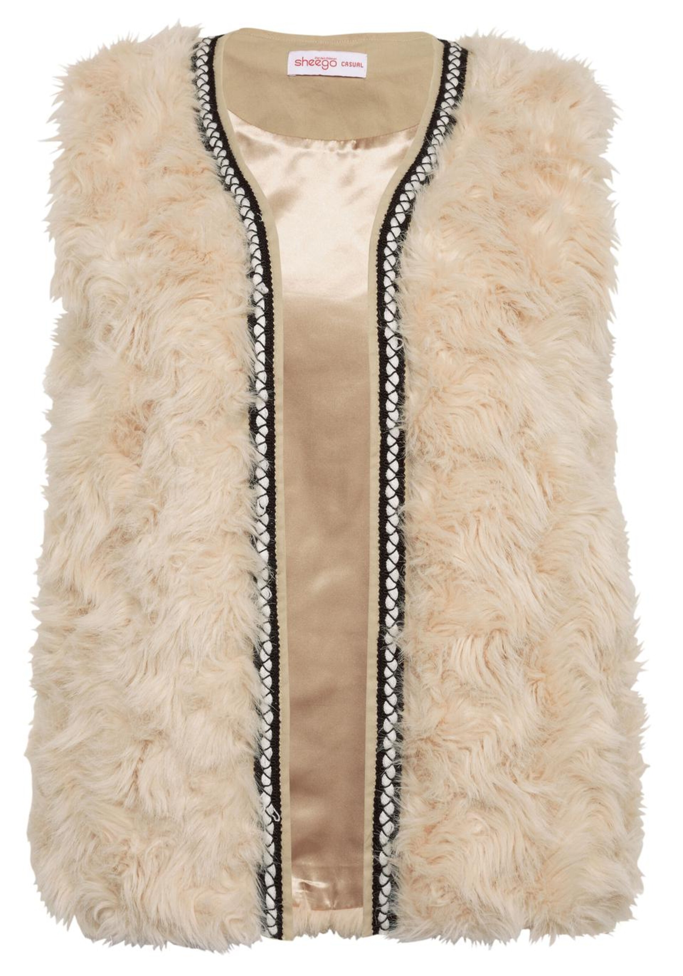 SHEEGO - Fellimitatweste in schwarz