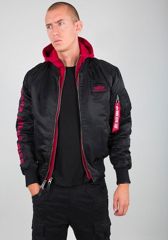 ALPHA INDUSTRIES Tussenjas in Zwart: voorkant