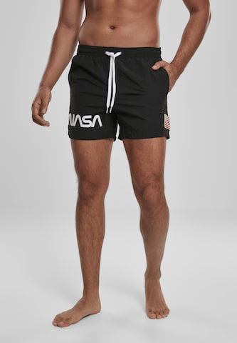Mister Tee Board Shorts 'NASA' in Black: front