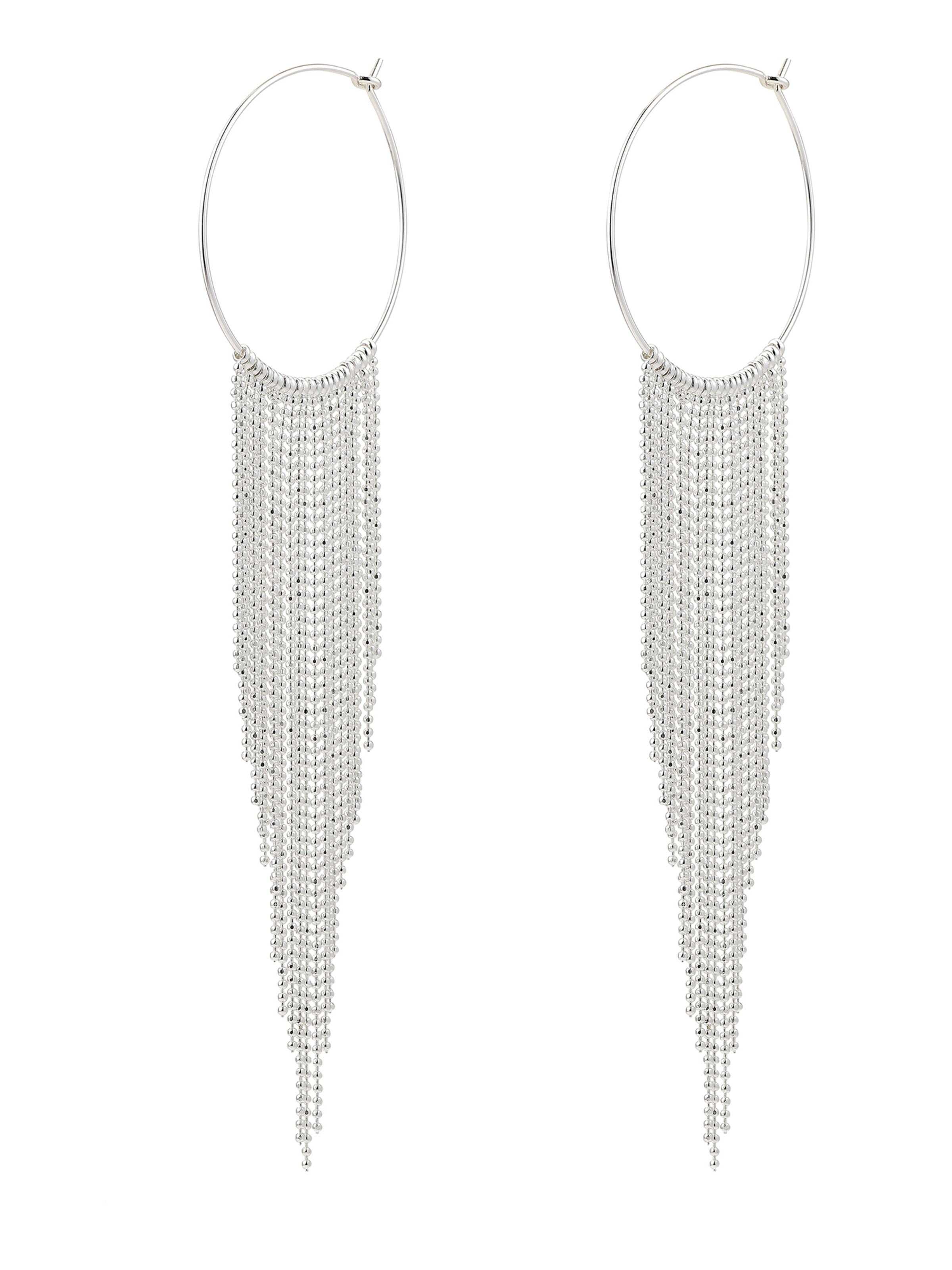 Pilgrim - Oorbellen 'Frigg long' in de kleur Zilver