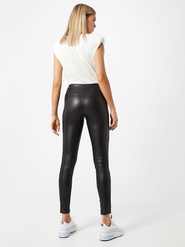 Skinny Pantalon 'ONLSIGGA BUTTON PU PANT PNT' ONLY en noir