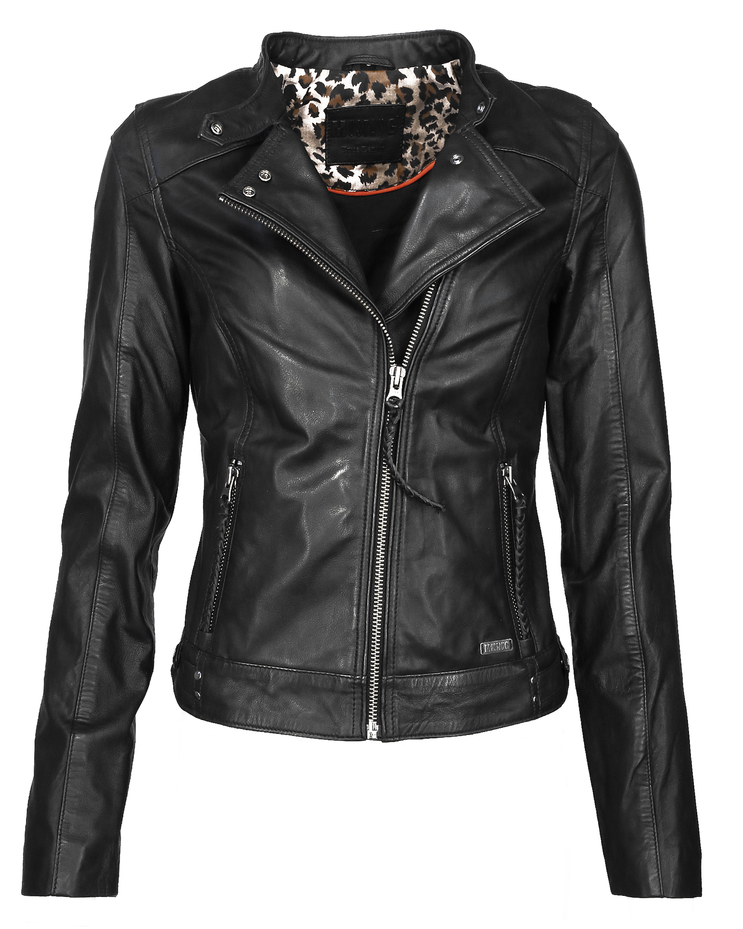 MUSTANG Lederjacke in Schwarz: Vorderseite