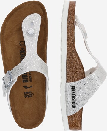 BIRKENSTOCK Odprti čevlji 'Gizeh' | srebrna barva