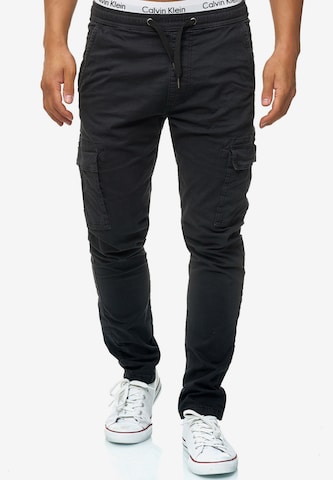 INDICODE JEANS Regular Cargo Pants 'Broadwick' in Black: front