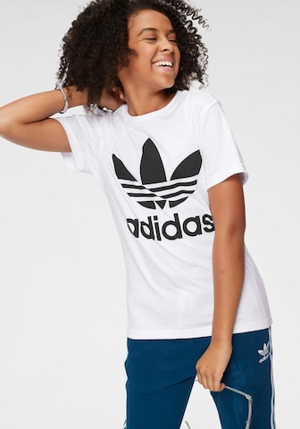 Tricou 'Trefoil' de la ADIDAS ORIGINALS pe alb: față