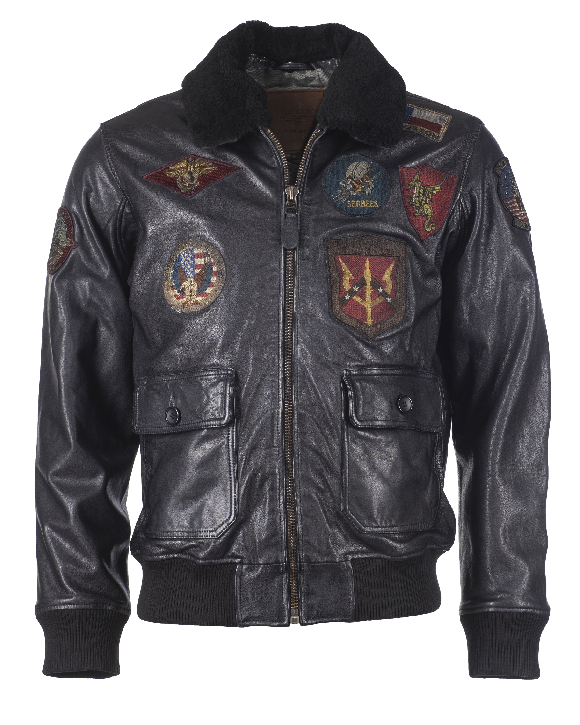 TOP GUN Jacke in Schwarz: Vorderseite