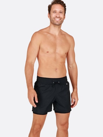 HOM Board Shorts ' "Ocean" ' in Black: front