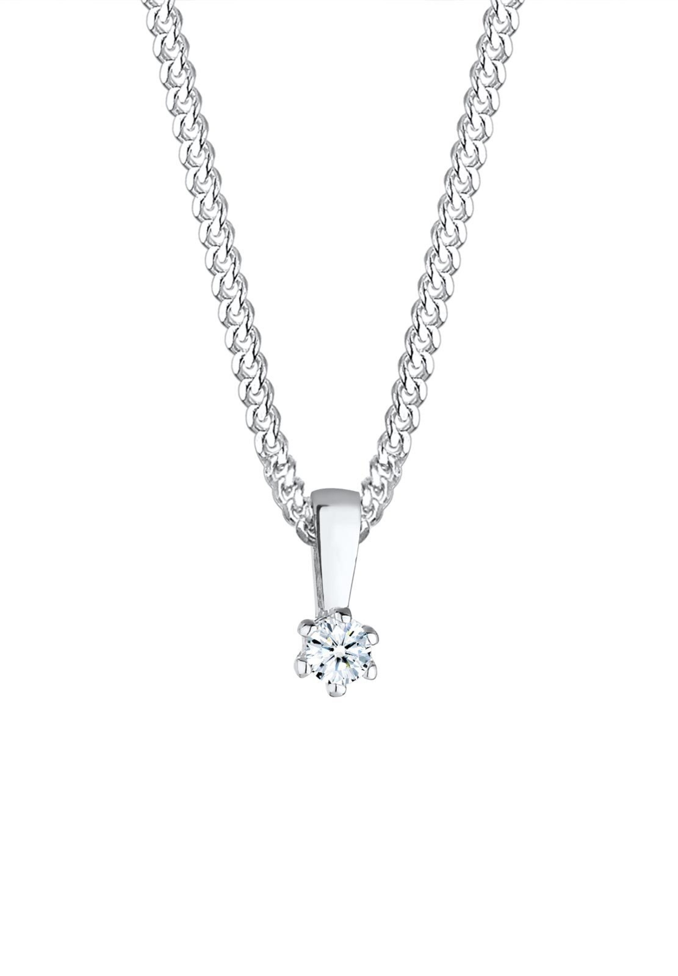 Elli DIAMONDS Ketting 'Basic Stein' in Zilver