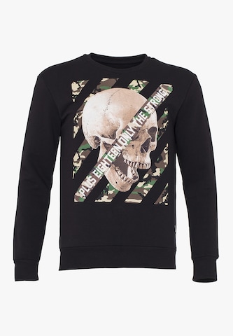 Sweat-shirt PLUS EIGHTEEN en noir : devant