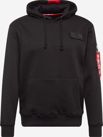 ALPHA INDUSTRIES Sweatshirt 'Red Stripe' in Black: front