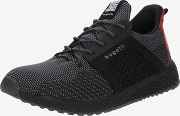 Sneaker low de la bugatti pe negru: față