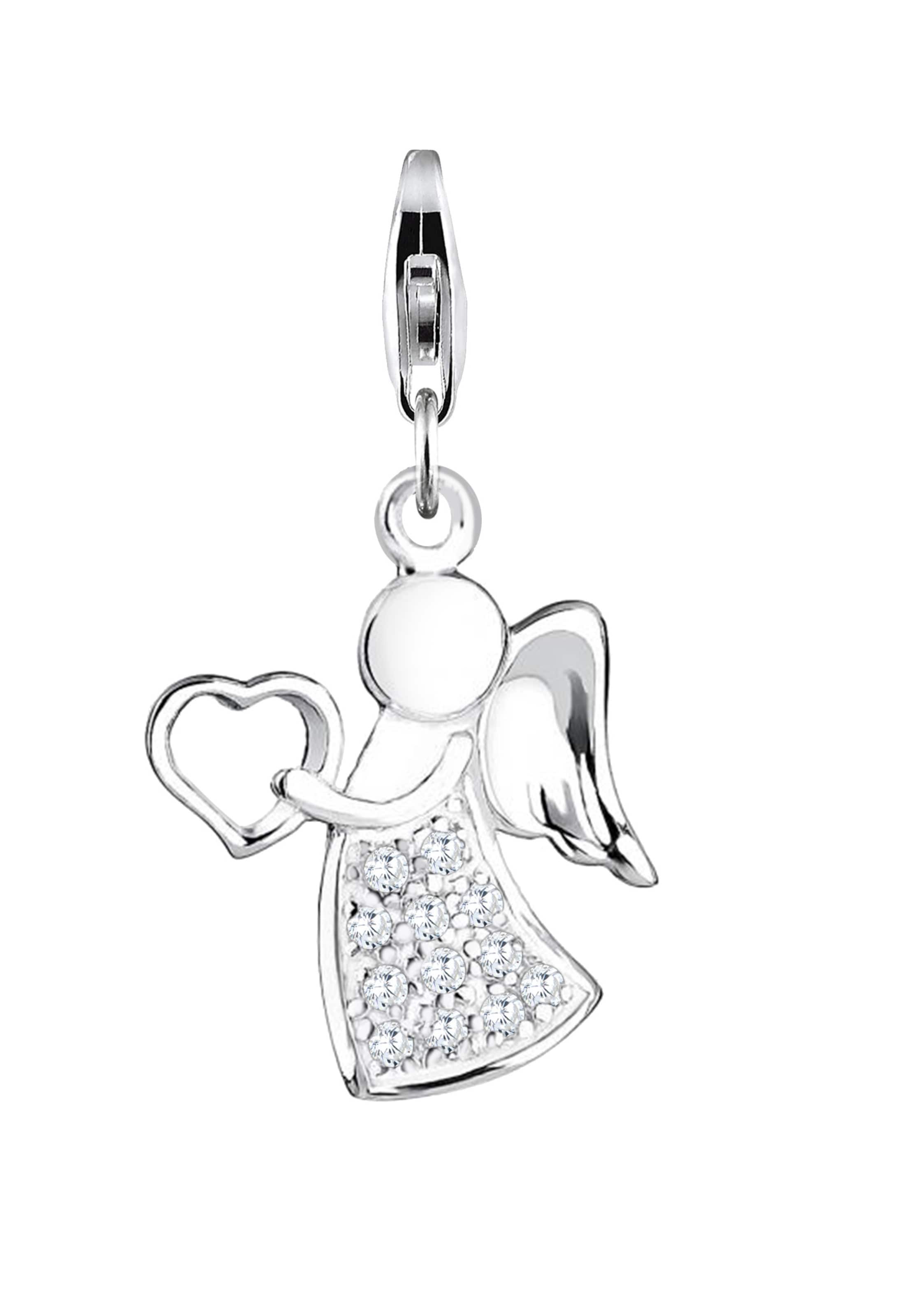 Nenalina Charm Engel Glücksbringer in Silber: Vorderseite