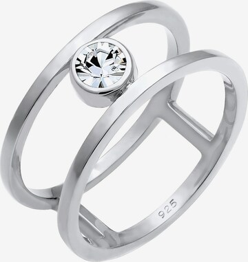 ELLI PREMIUM Ring Kristall Ring, Solitär-Ring in Silber: predná strana