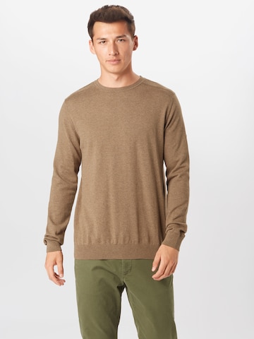 SELECTED HOMME Regularny krój Sweter 'Berg' w kolorze beżowy: przód