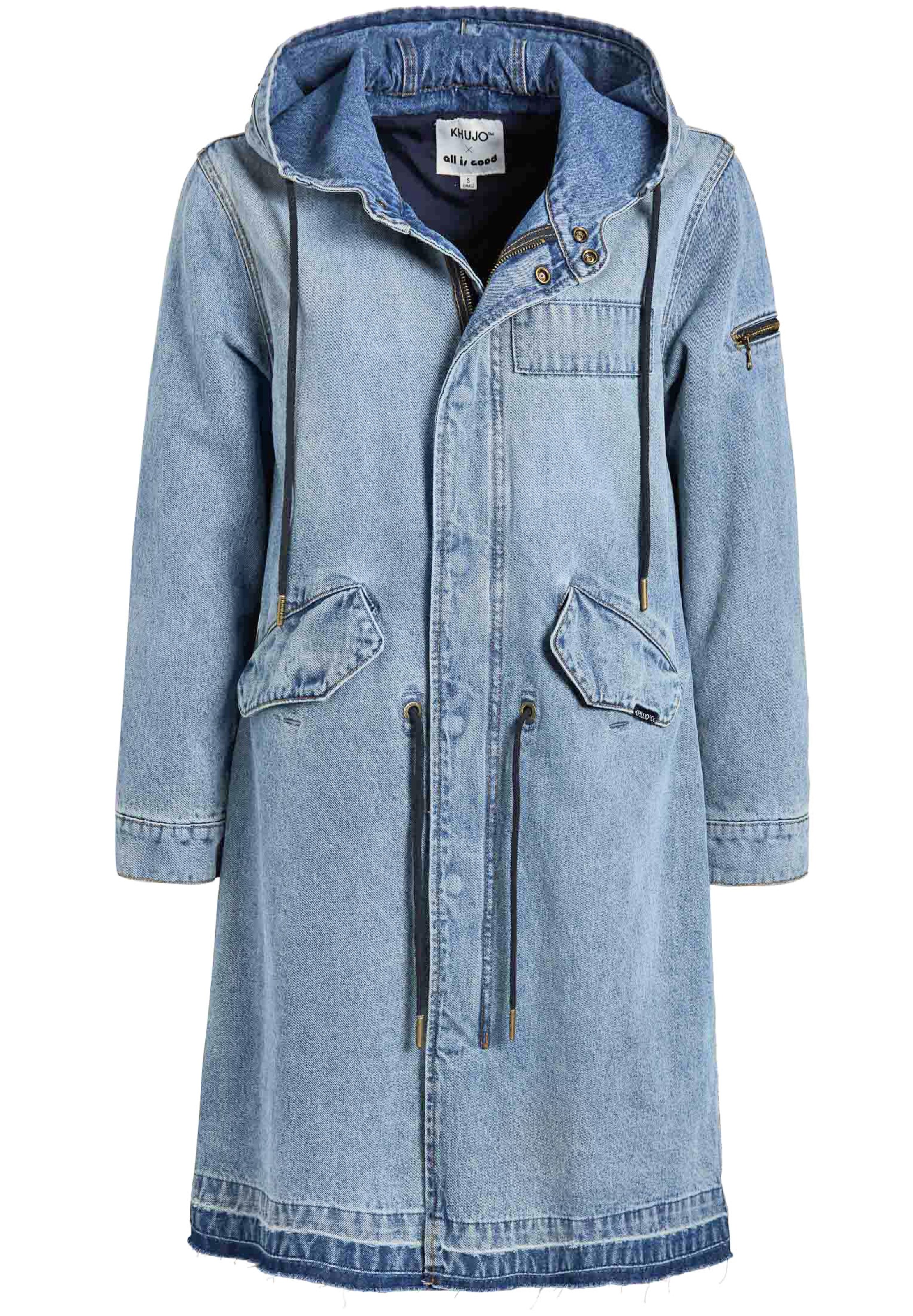 khujo - Tussenmantel 'Miranda' in de kleur Blauw denim