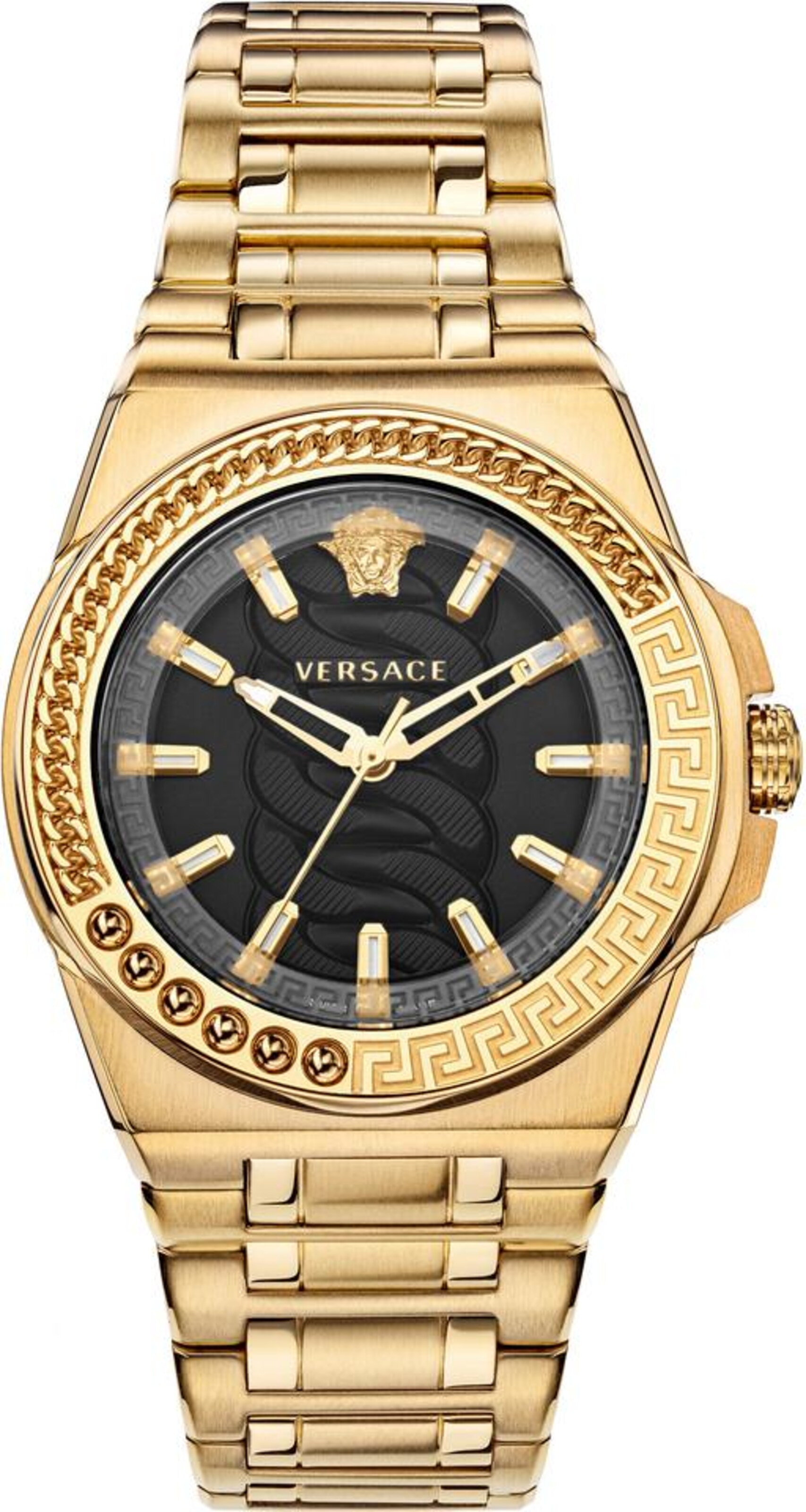VERSACE Uhr 'Chain Reaction' in Gold: Vorderseite