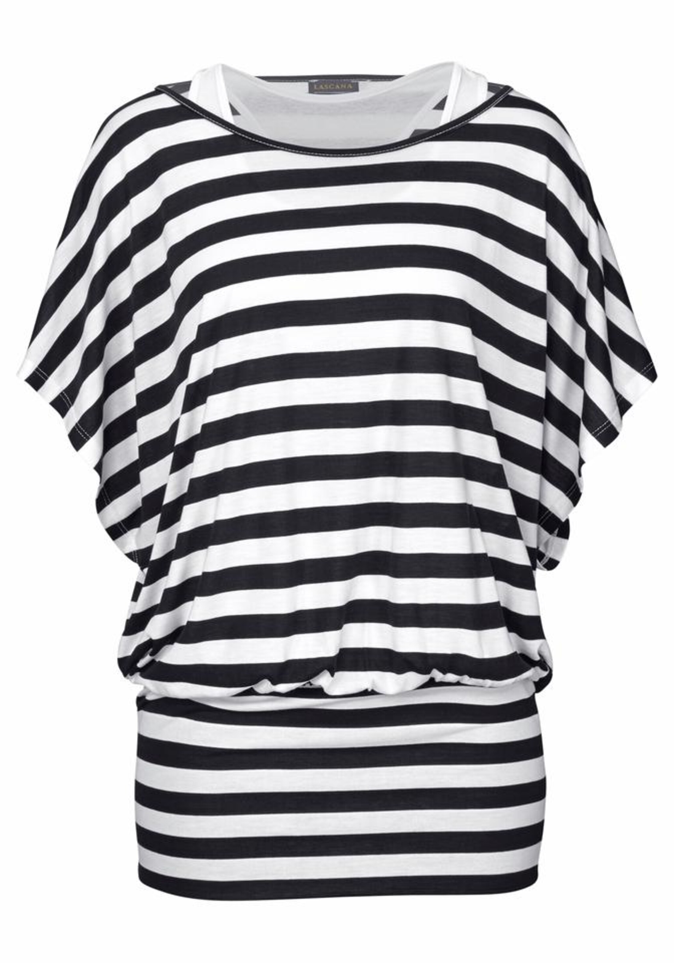 LASCANA - 2-in-1-Shirt in schwarz