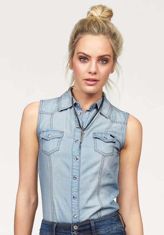 ARIZONA Blouse in Blue Denim