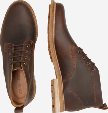 CLARKS Lace-Up Boots 'Foxwell Mid' in Brown