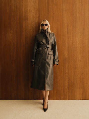 Grey Trench Coat Look